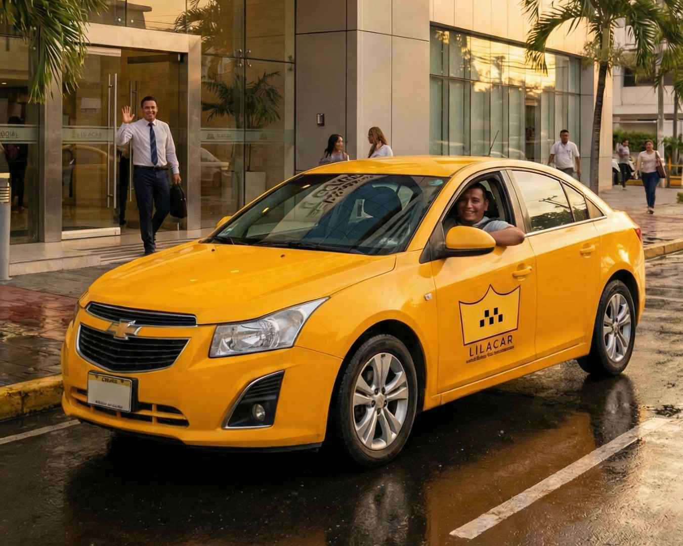 Llegada ejecutiva diurna con LilaCar