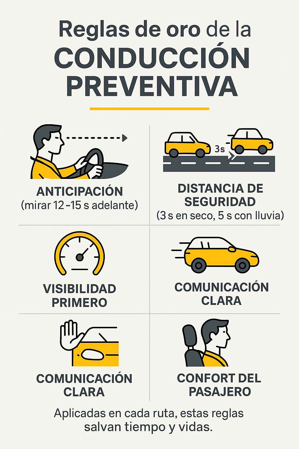 Reglas de oro conducción preventiva