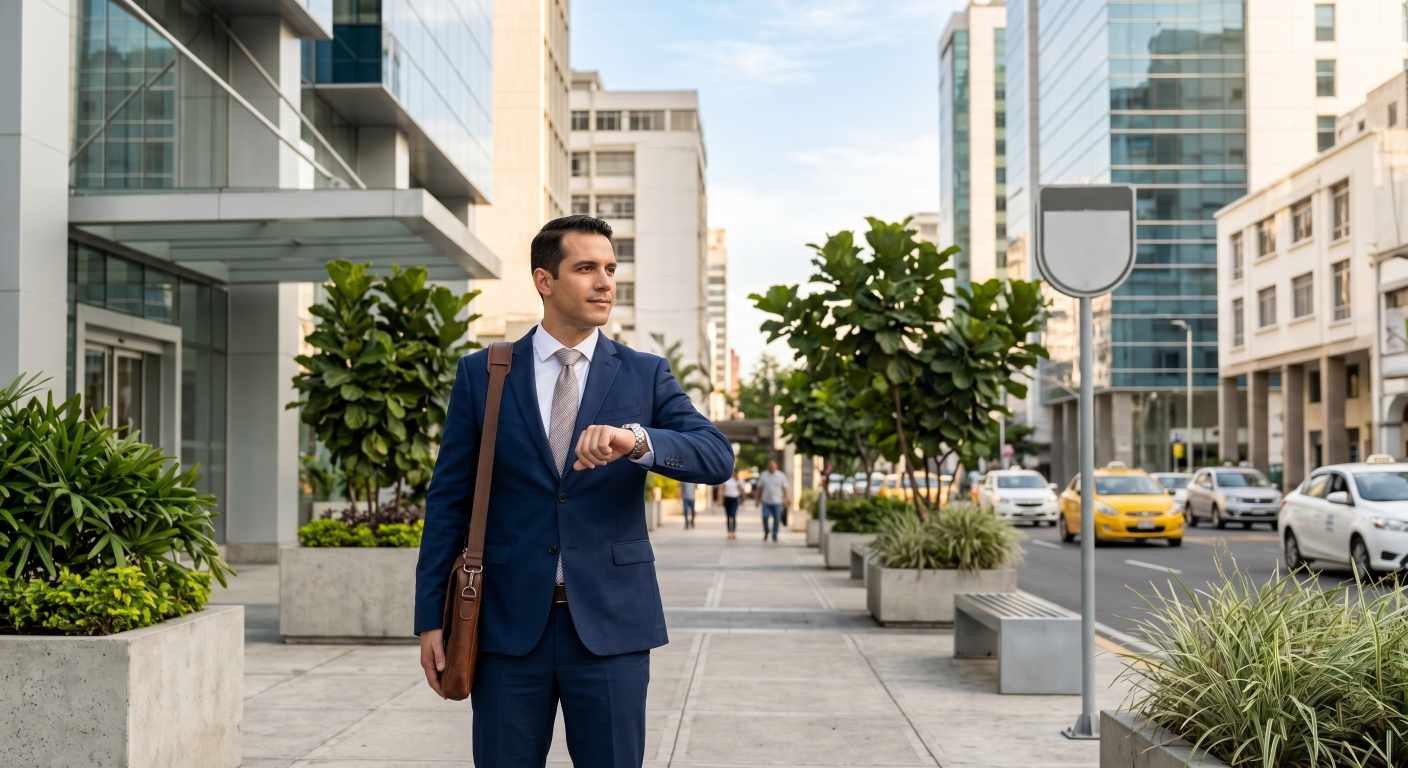 empleado esperando el expreso